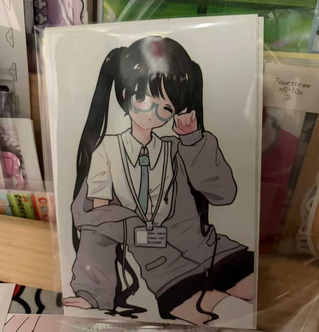 Original Anime Girl Mini Art Cards – Kawaii Deco Cards for Journaling