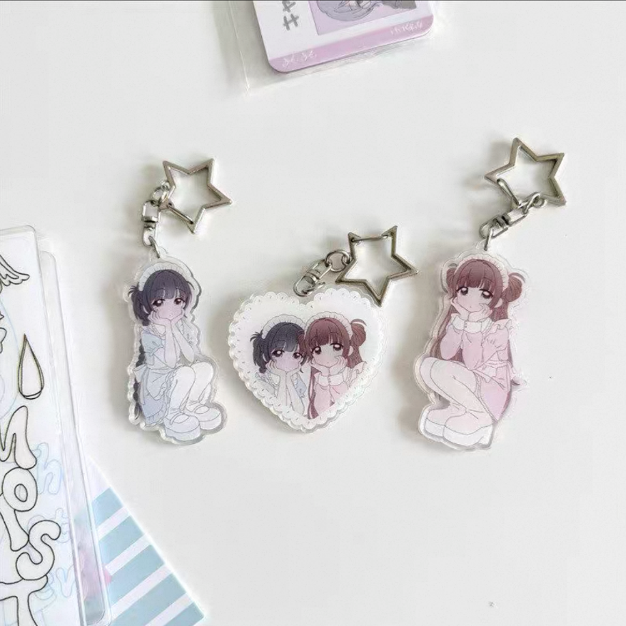 New Korean Ins Style Cute Anime Girl Acrylic Keychains